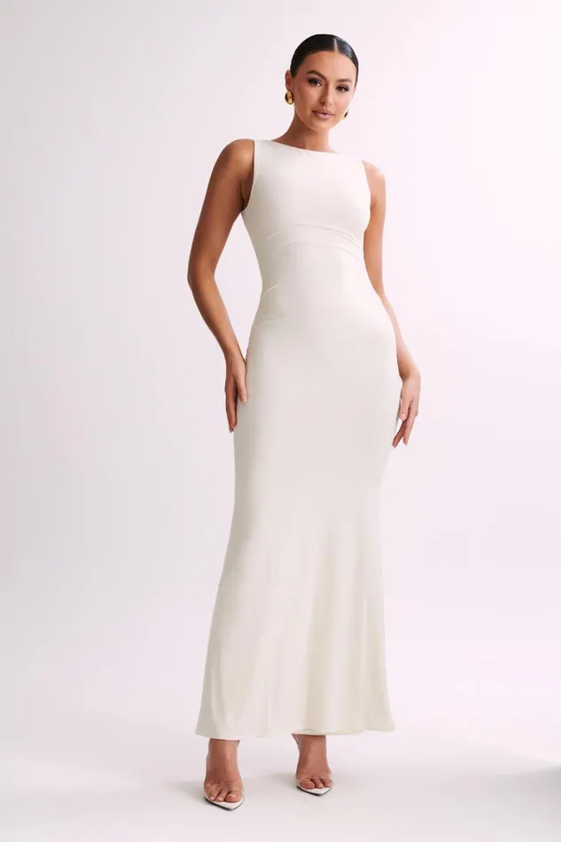 Women Meshki Dresses Tarna Sleeveless Slinky Maxi Dress 8211 Bone