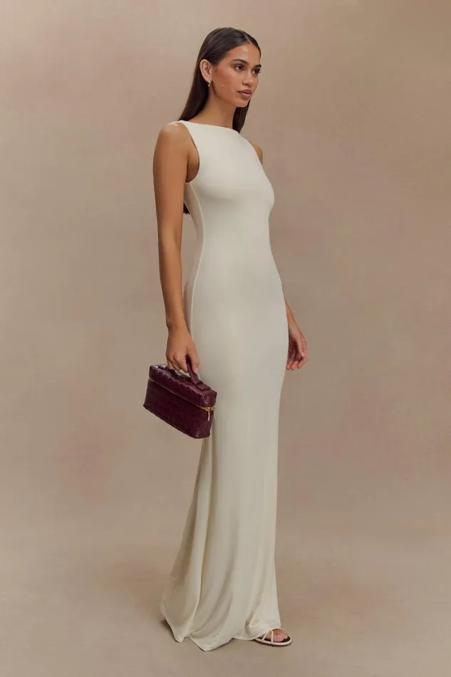 Women Meshki Dresses Tarna Sleeveless Slinky Maxi Dress 8211 Bone