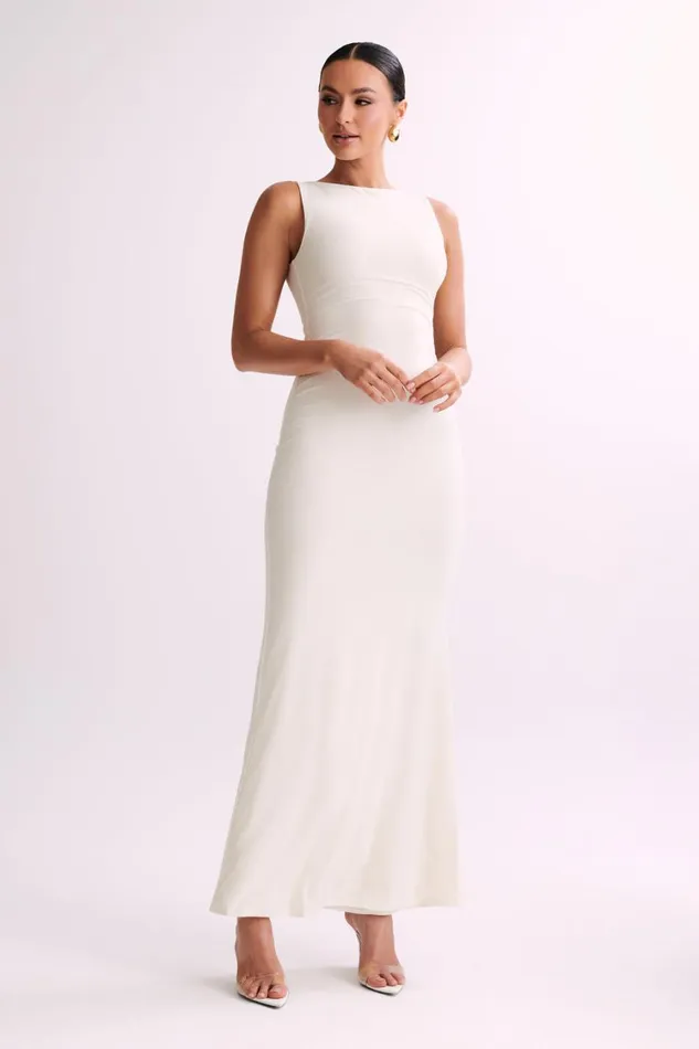 Women Meshki Dresses Tarna Sleeveless Slinky Maxi Dress 8211 Bone