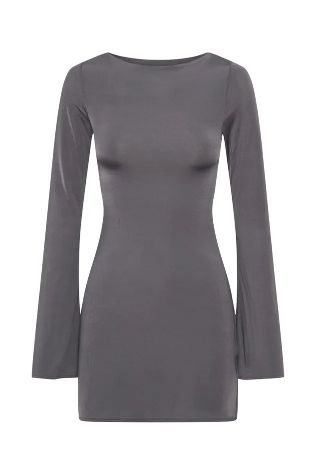 Women Meshki Dresses Tarna Slinky ALine Mini Dress 8211 Charcoal