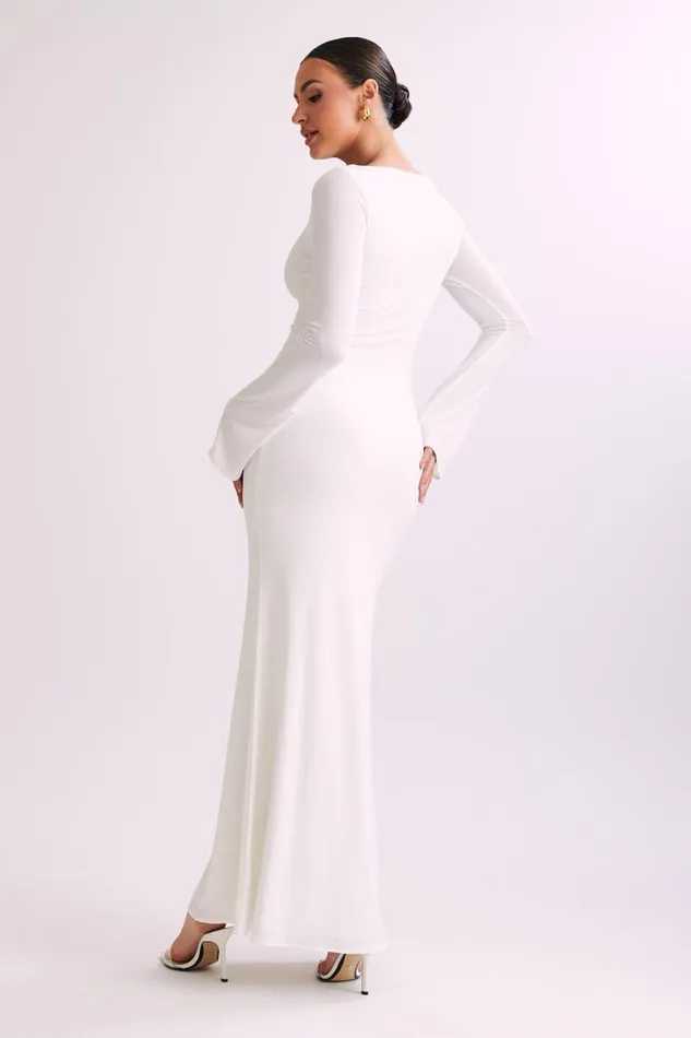 Women Meshki Dresses Tarna Slinky Fishtail Maxi Dress 8211 Ivory