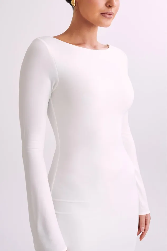 Women Meshki Dresses Tarna Slinky Fishtail Maxi Dress 8211 Ivory