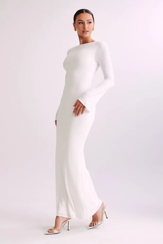 Women Meshki Dresses Tarna Slinky Fishtail Maxi Dress 8211 Ivory