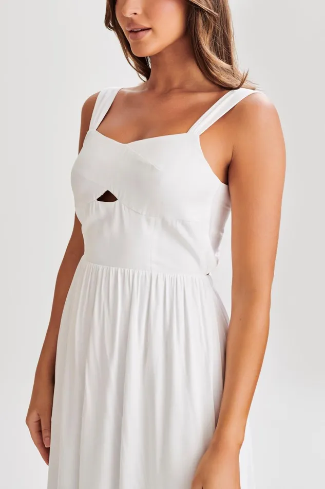 Women Meshki Dresses Thandi Midi Dress With Back Tie 8211 White