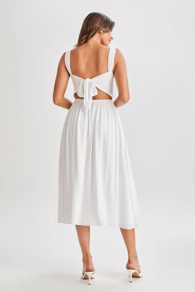 Women Meshki Dresses Thandi Midi Dress With Back Tie 8211 White