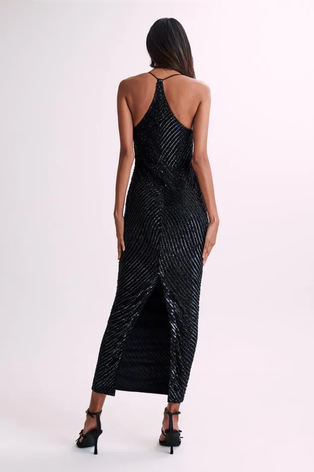 Women Meshki Dresses Tierra Sequin Maxi Dress 8211 Black