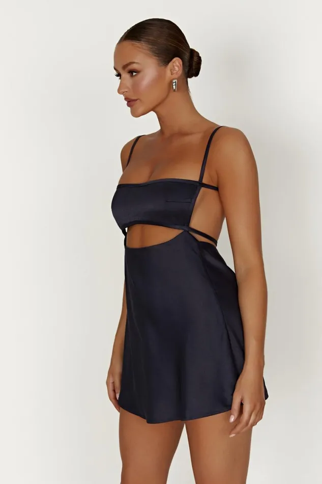 Women Meshki Dresses Veda Satin Mini Dress 8211 Midnight Navy
