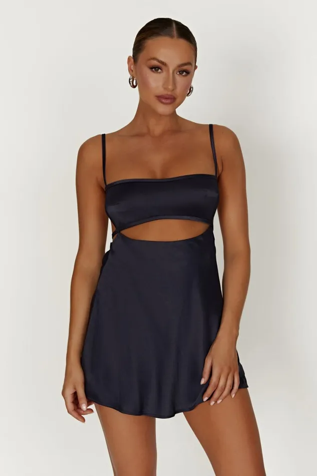 Women Meshki Dresses Veda Satin Mini Dress 8211 Midnight Navy