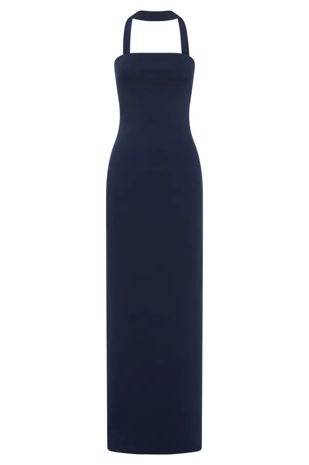 Women Meshki Dresses Velma Halter Collar Maxi Dress 8211 Dark Navy