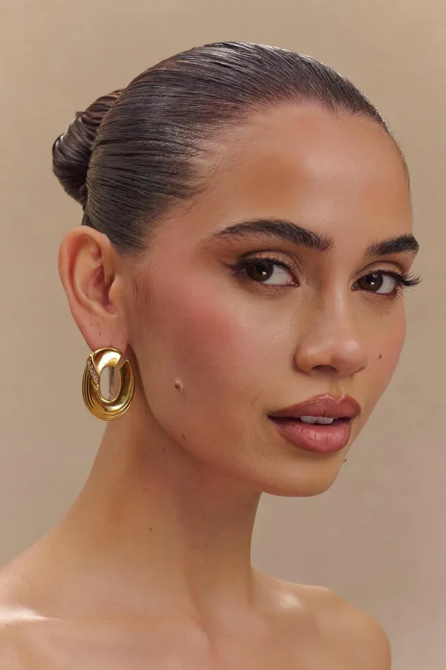 Women Meshki Jewellery Lennon Hoop Earrings 8211 Gold