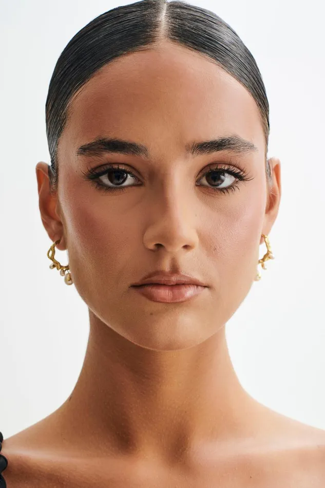 Women Meshki Jewellery Nixie Pearl C Hoop Earrings 8211 Pearl