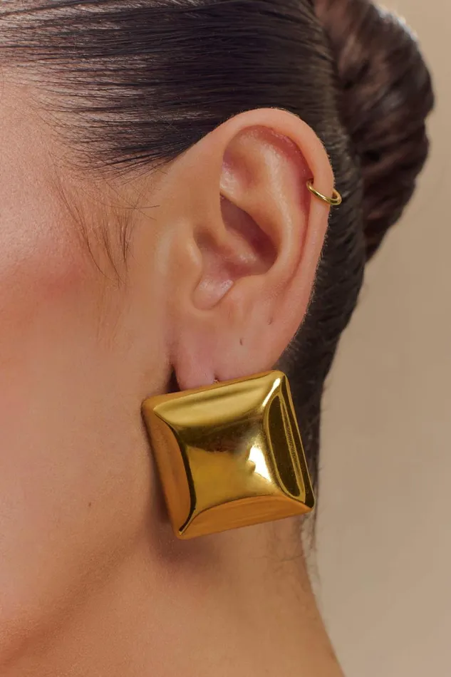 Women Meshki Jewellery Wilma Square Earrings 8211 Gold