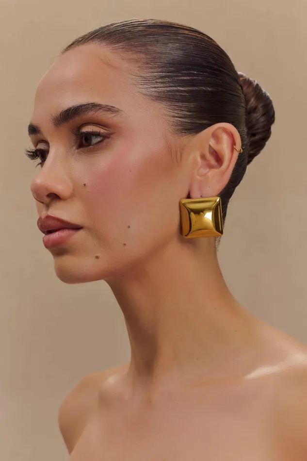 Women Meshki Jewellery Wilma Square Earrings 8211 Gold