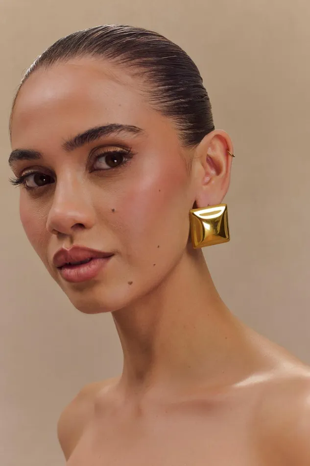 Women Meshki Jewellery Wilma Square Earrings 8211 Gold