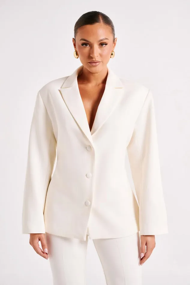 Women Meshki Outerwear Addie Suiting Blazer 8211 Ivory