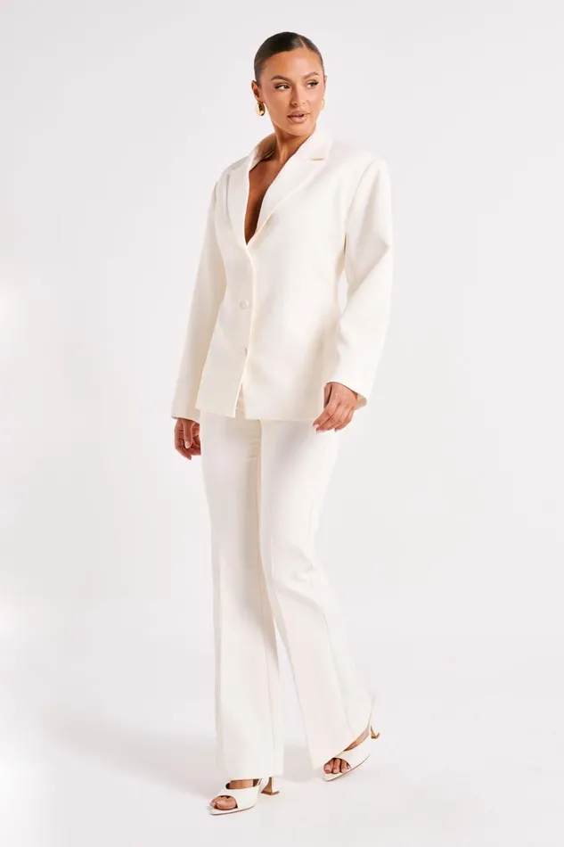 Women Meshki Outerwear Addie Suiting Blazer 8211 Ivory