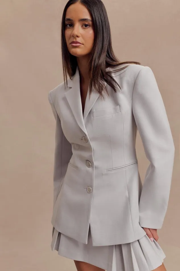 Women Meshki Outerwear Bellamy Cinched Blazer 8211 Grey