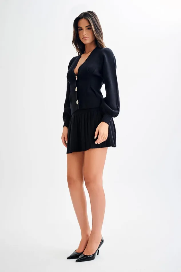 Women Meshki Outerwear Beverly Knit Cinched Cardigan 8211 Black