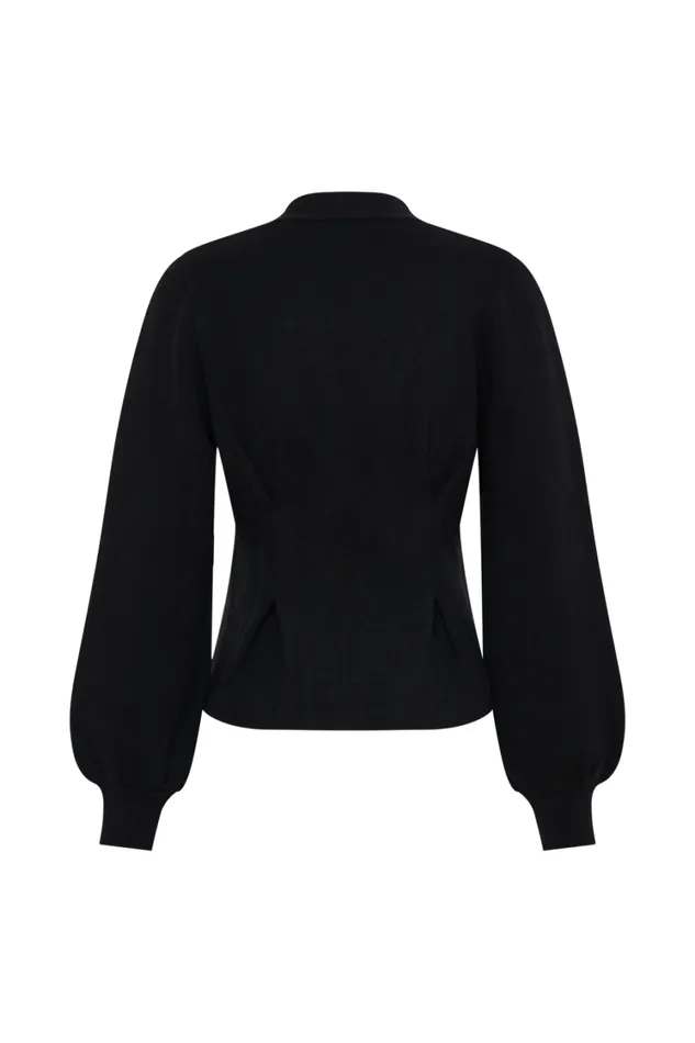 Women Meshki Outerwear Beverly Knit Cinched Cardigan 8211 Black