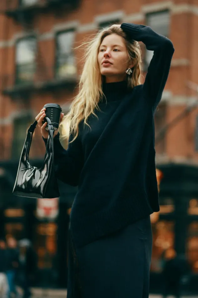 Women Meshki Outerwear Brittany High Neck Knit Jumper 8211 Black