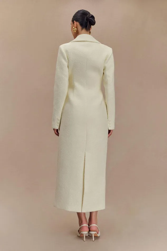 Women Meshki Outerwear Carver Boucle Coat 8211 Ivory