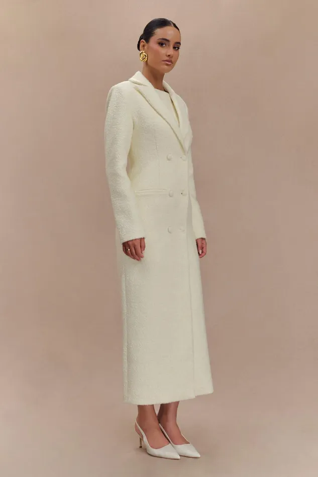 Women Meshki Outerwear Carver Boucle Coat 8211 Ivory