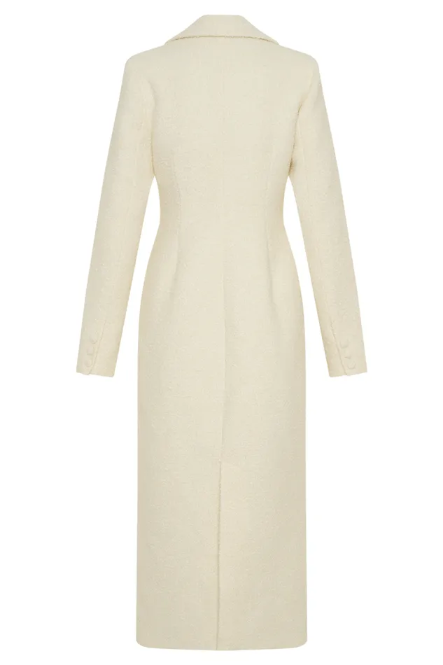 Women Meshki Outerwear Carver Boucle Coat 8211 Ivory