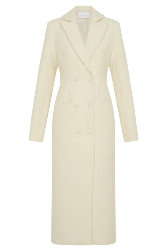 Women Meshki Outerwear Carver Boucle Coat 8211 Ivory