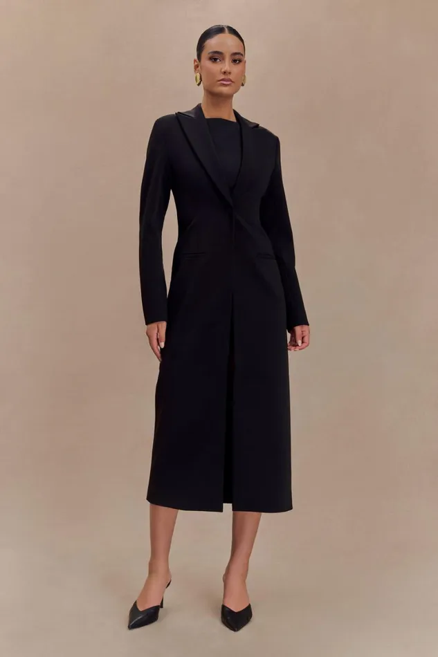 Women Meshki Outerwear Caviar Suiting Coat 8211 Black