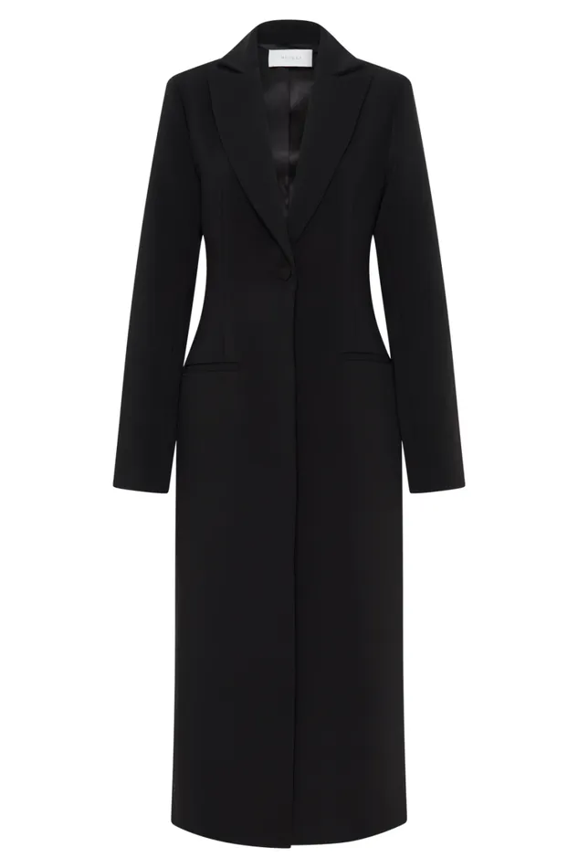 Women Meshki Outerwear Caviar Suiting Coat 8211 Black