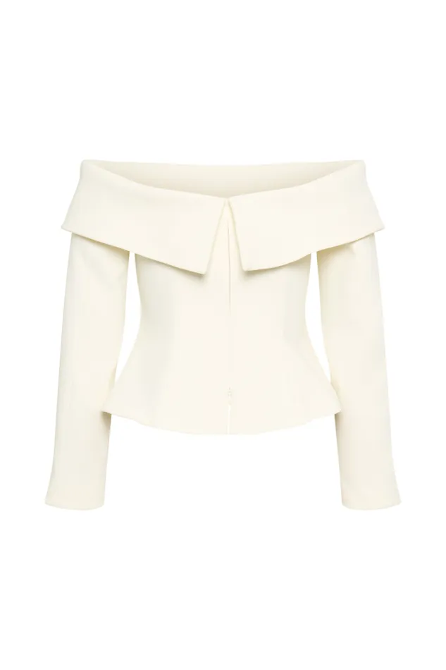 Women Meshki Outerwear Celene Off Shoulder Jacket 8211 Ivory