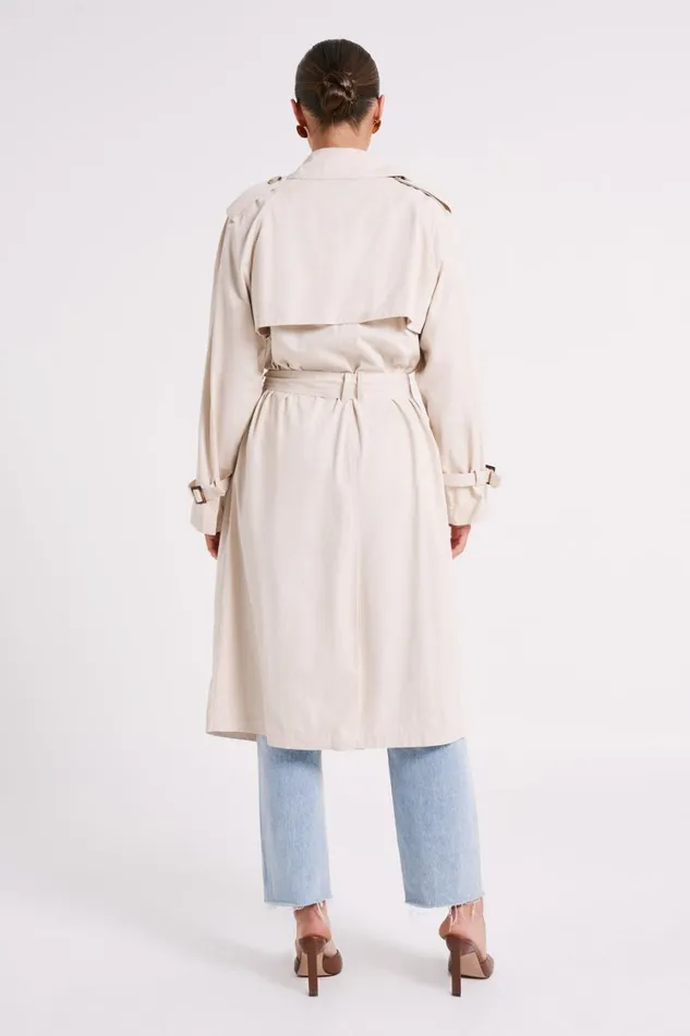 Women Meshki Outerwear Channing Trench Coat With Belt 8211 Cream