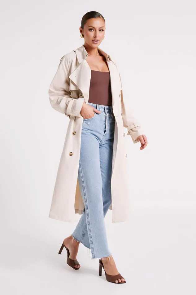 Women Meshki Outerwear Channing Trench Coat With Belt 8211 Cream
