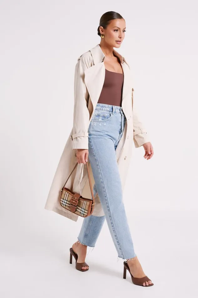 Women Meshki Outerwear Channing Trench Coat With Belt 8211 Cream