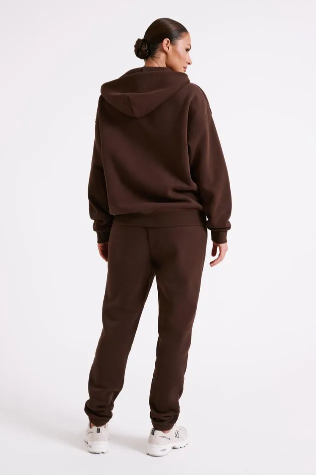 Women Meshki Outerwear Corrie Unisex Zip Through Hoodie 8211 Dark Chocolate