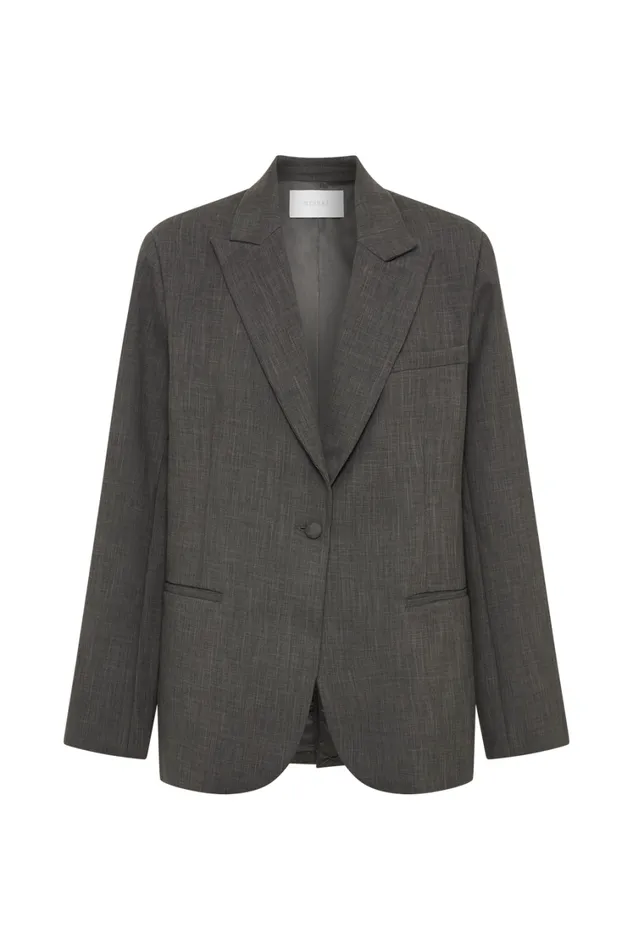 Women Meshki Outerwear Drew Oversized Textured Blazer 8211 Charcoal
