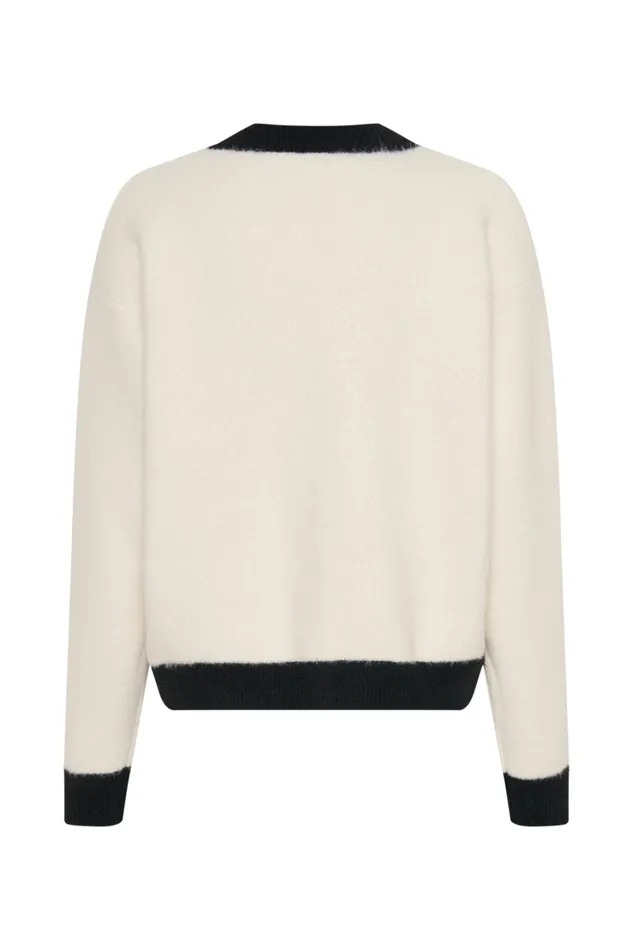 Women Meshki Outerwear Evangeline Oversized Knit Cardigan 8211 BlackWhite