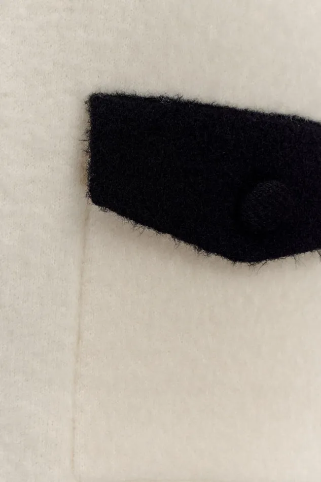 Women Meshki Outerwear Evangeline Oversized Knit Cardigan 8211 BlackWhite