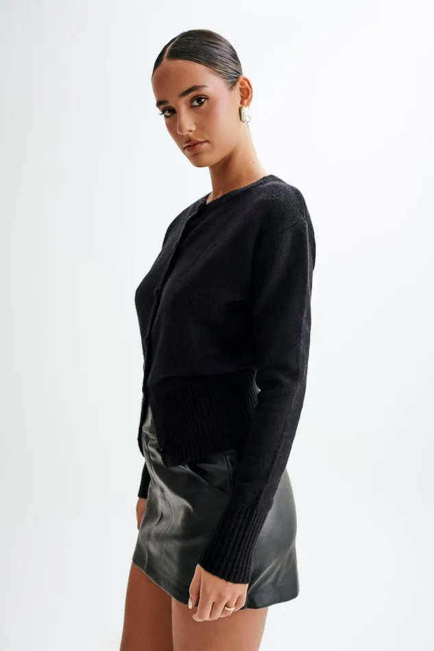 Women Meshki Outerwear Genevieve Oversized Knit Cardigan 8211 Black