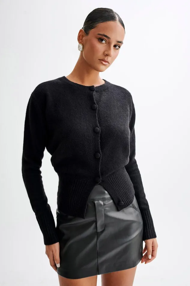 Women Meshki Outerwear Genevieve Oversized Knit Cardigan 8211 Black