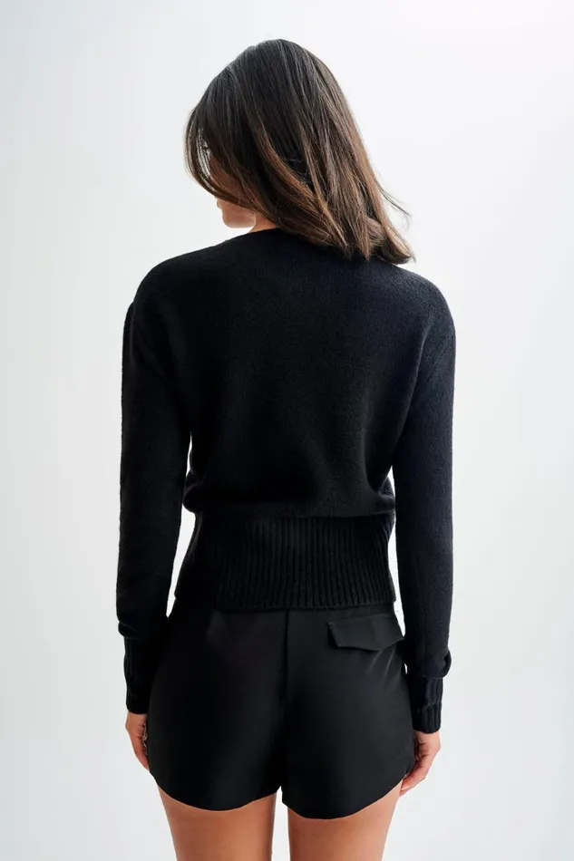 Women Meshki Outerwear Genevieve Oversized Knit Cardigan 8211 Black