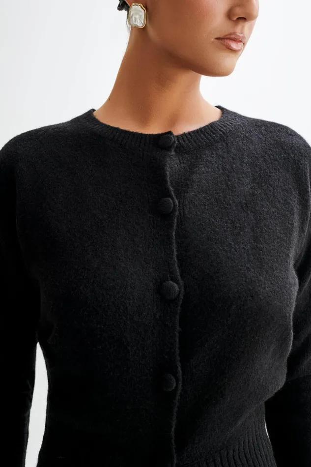Women Meshki Outerwear Genevieve Oversized Knit Cardigan 8211 Black
