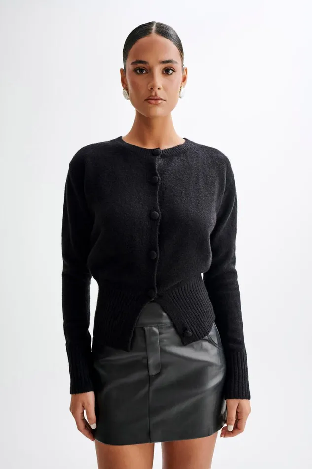Women Meshki Outerwear Genevieve Oversized Knit Cardigan 8211 Black