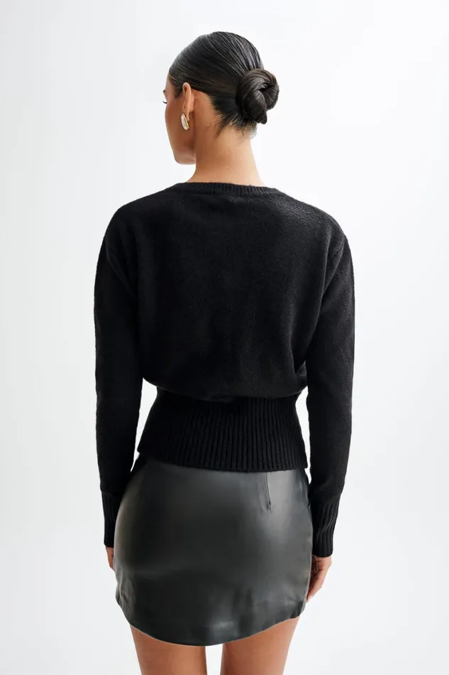 Women Meshki Outerwear Genevieve Oversized Knit Cardigan 8211 Black
