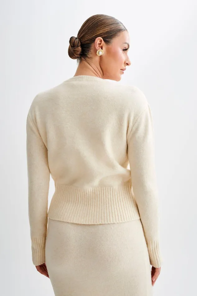 Women Meshki Outerwear Genevieve Oversized Knit Cardigan 8211 Cream Marle
