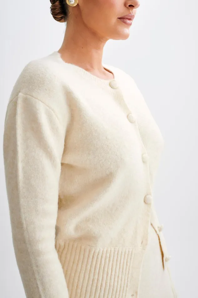 Women Meshki Outerwear Genevieve Oversized Knit Cardigan 8211 Cream Marle