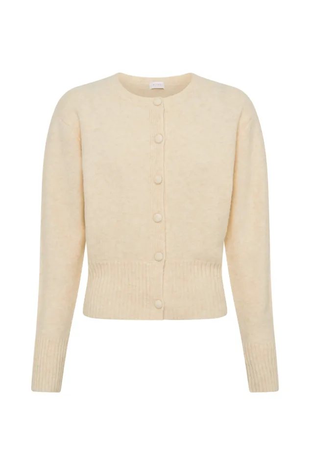 Women Meshki Outerwear Genevieve Oversized Knit Cardigan 8211 Cream Marle