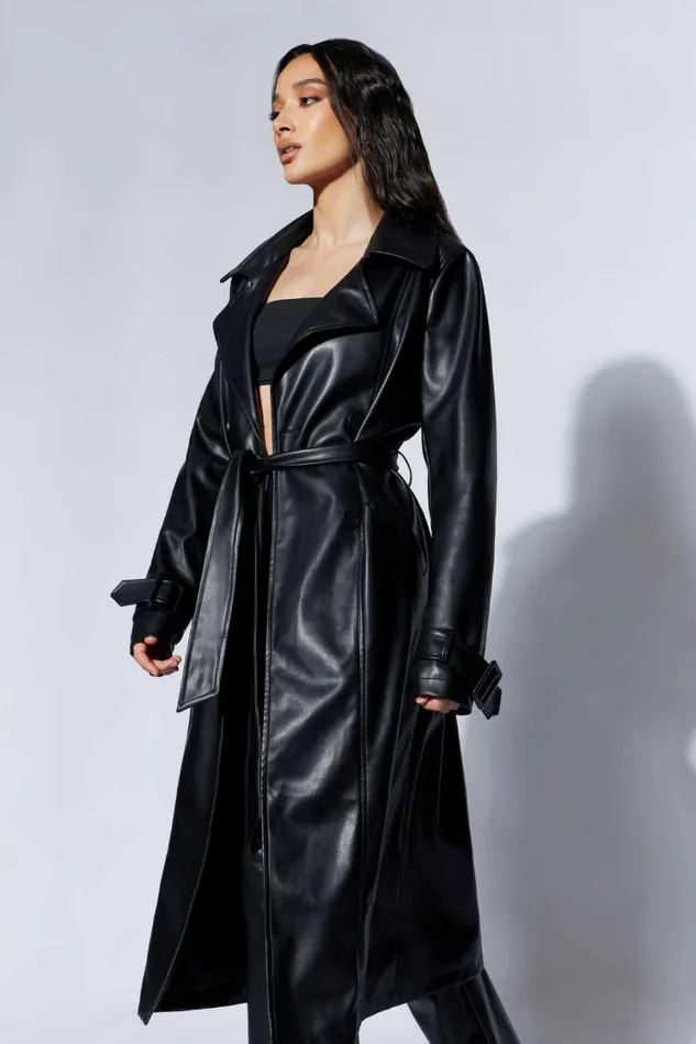 Women Meshki Outerwear Isla Pu Trench 8211 Black Women Meshki Outerwear Isla Pu Trench 8211 Black