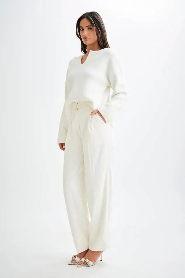Women Meshki Outerwear Jenelle Fluffy Oversized Jumper 8211 Ivory