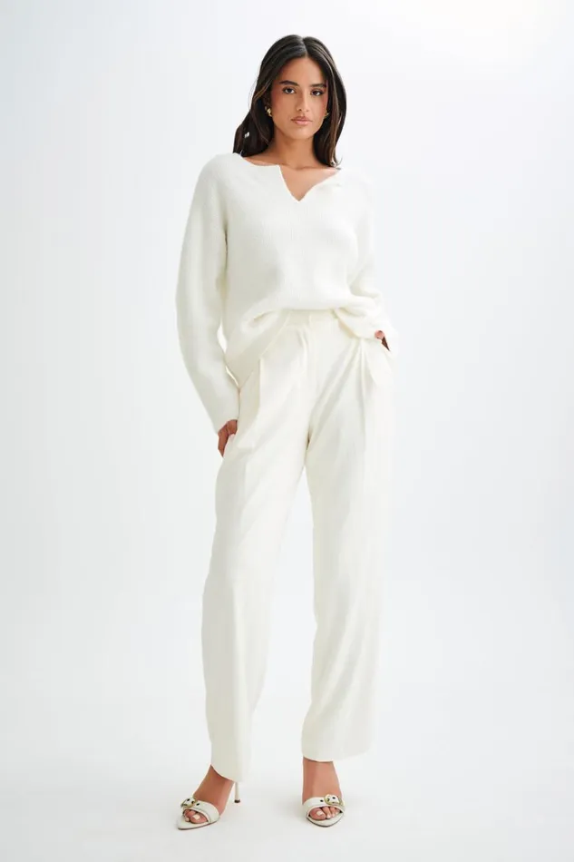 Women Meshki Outerwear Jenelle Fluffy Oversized Jumper 8211 Ivory